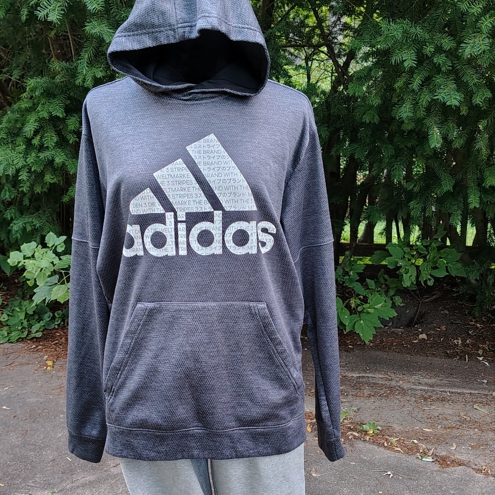 Adidas Women's Gray Hoodie with Logo